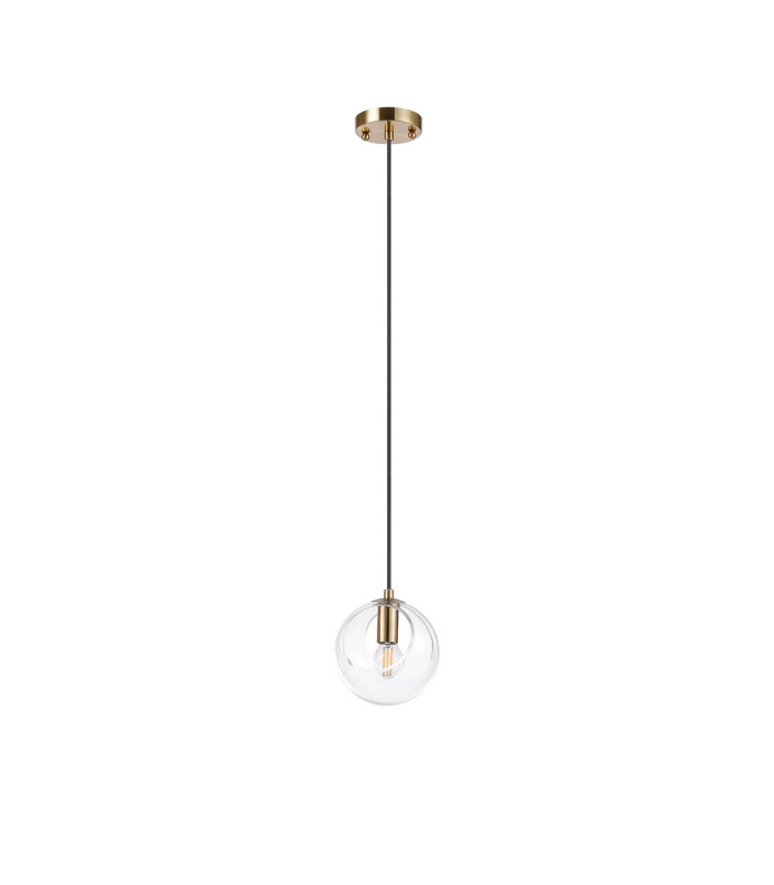 Maspeth 15cm Single Pendant Double Cut Glass 1 x E14 Antique Gold/Clear-5