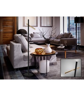 Integrated LED 2 Light Floor Lamp Matt black, Gold - 1