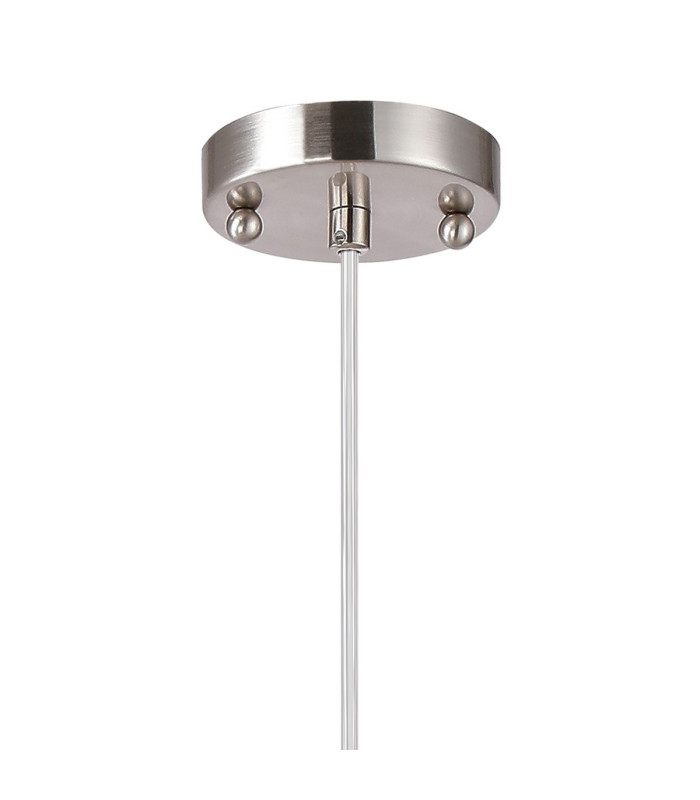 Maspeth 15cm Single Pendant Double Cut Glass 1 x E14 Satin Nickel/Iridescent-6
