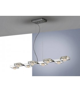 Integrated LED 8 Light Crystal Bar Ceiling Pendant Chrome - 1