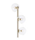 Maspeth Floor Lamp Double Cut Glass 5 x E14 Antique Gold/Clear-5