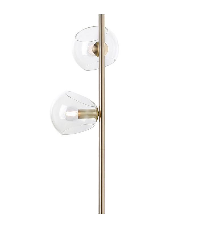 Maspeth Floor Lamp Double Cut Glass 5 x E14 Antique Gold/Clear-6