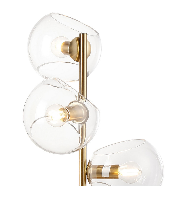 Maspeth Table Lamp Double Cut Glass 3 x E14 Antique Gold/Clear-5