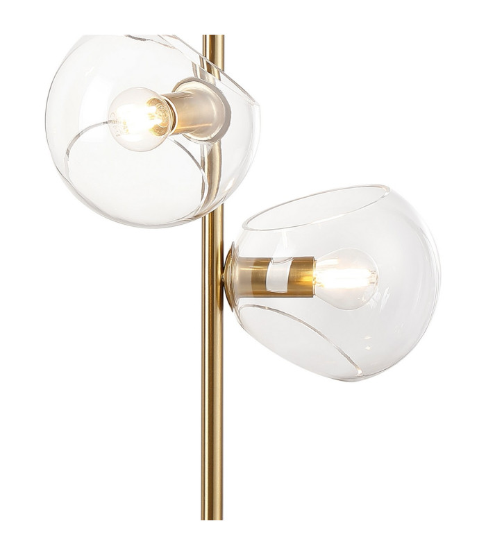 Maspeth Table Lamp Double Cut Glass 3 x E14 Antique Gold/Clear-6