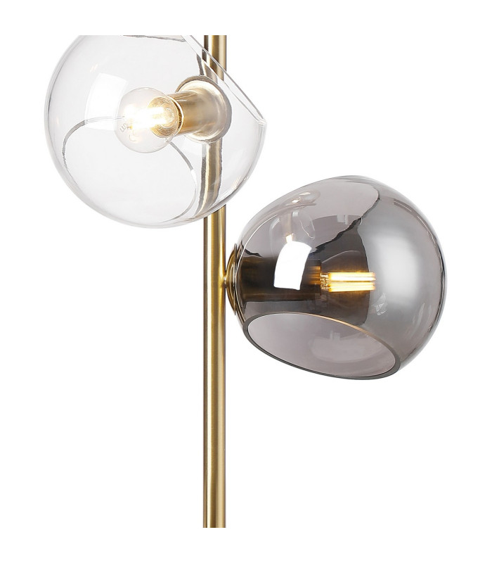 Maspeth Table Lamp Double Cut Glass 3 x E14 Antique Gold/Cognac/Clear/Smoke-6