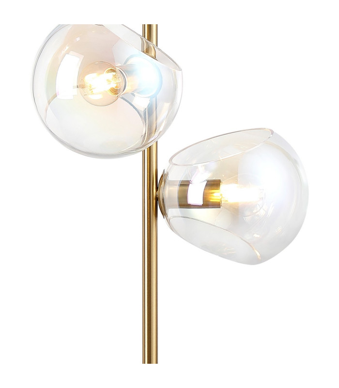 Maspeth Table Lamp Double Cut Glass 3 x E14 Antique Gold/Iridescent-6