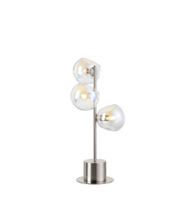 Maspeth Table Lamp Double Cut Glass 3 x E14 Satin Nickel/Iridescent-1