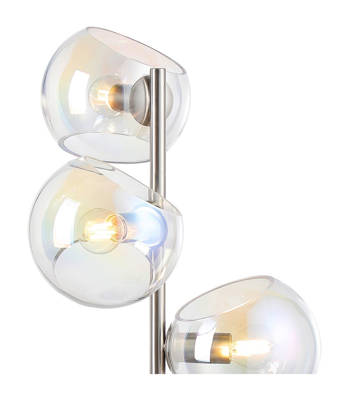 Maspeth Table Lamp Double Cut Glass 3 x E14 Satin Nickel/Iridescent-5