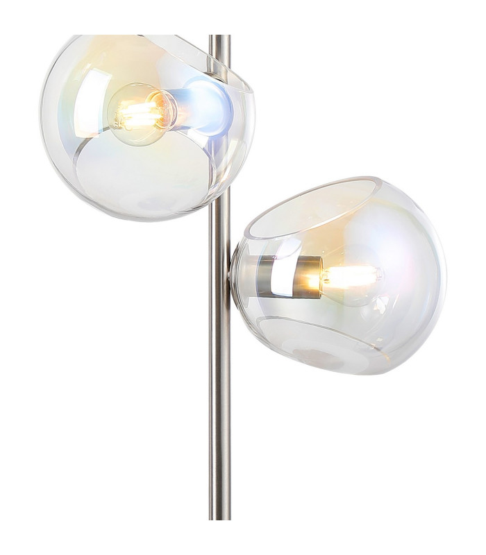 Maspeth Table Lamp Double Cut Glass 3 x E14 Satin Nickel/Iridescent-6