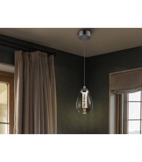 Integrated LED Crystal Ceiling Pendant Chrome - 1