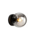 Maspeth Wall/Ceiling Light Double Cut Glass 1 x E14 Satin Black/Smoke-1