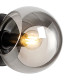 Maspeth Wall/Ceiling Light Double Cut Glass 1 x E14 Satin Black/Smoke-5
