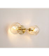 Maspeth Wall/Ceiling Light Double Cut Glass 2 x E14 Antique Gold/Cognac-3