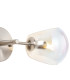 Maspeth Wall/Ceiling Light Double Cut Glass 2 x E14 Satin Nickel/Iridescent-6
