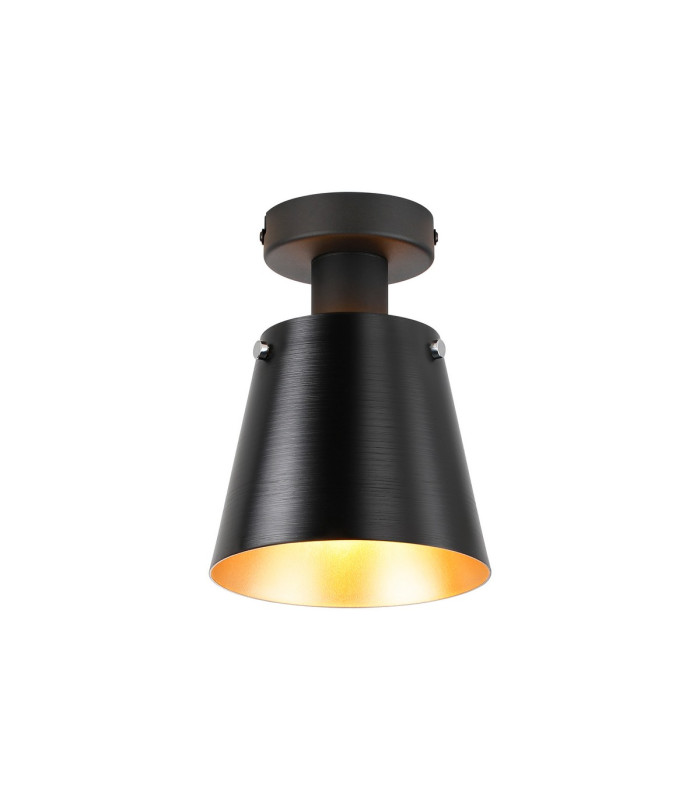 Greenport Ceiling Light 16cm x 14cm Shade 1 Light E27 Sand Black/Black/Gold Metal Shade-1