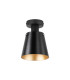 Greenport Ceiling Light 16cm x 14cm Shade 1 Light E27 Sand Black/Black/Gold Metal Shade-4
