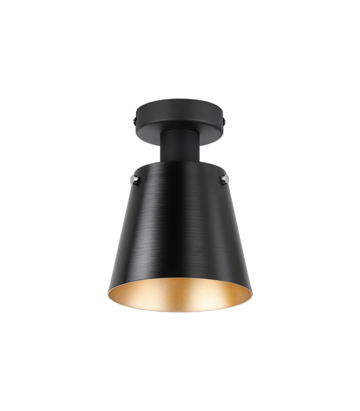 Greenport Ceiling Light 16cm x 14cm Shade 1 Light E27 Sand Black/Black/Gold Metal Shade-4