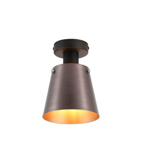 Greenport Ceiling Light 16cm x 14cm Shade 1 Light E27 Sand Black/Brown/Copper Metal Shade-1