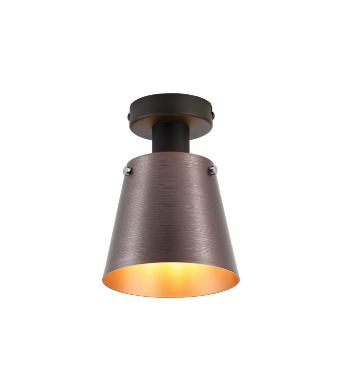 Greenport Ceiling Light 16cm x 14cm Shade 1 Light E27 Sand Black/Brown/Copper Metal Shade-1