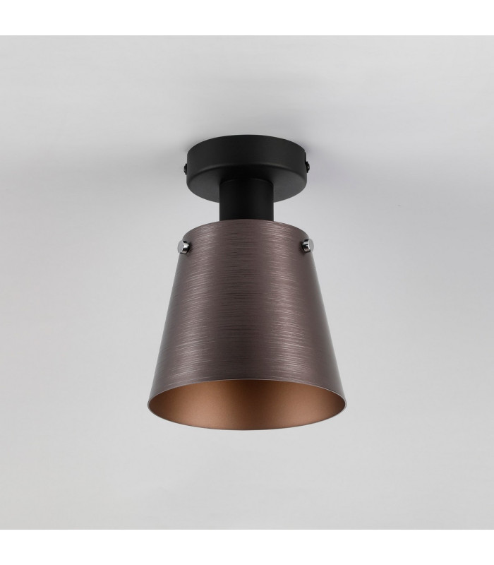Greenport Ceiling Light 16cm x 14cm Shade 1 Light E27 Sand Black/Brown/Copper Metal Shade-7