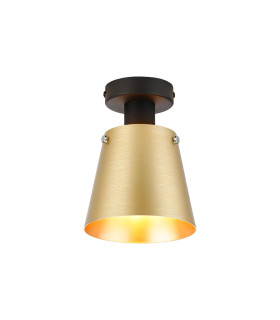 Greenport Ceiling Light 16cm x 14cm Shade 1 Light E27 Sand Black/Brass/Gold Metal Shade-1