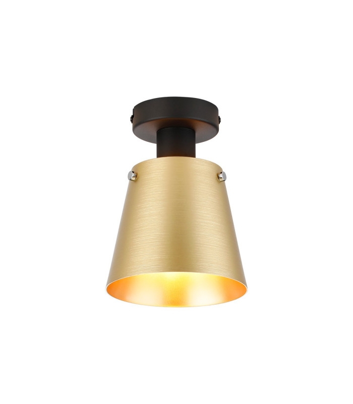 Greenport Ceiling Light 16cm x 14cm Shade 1 Light E27 Sand Black/Brass/Gold Metal Shade-1