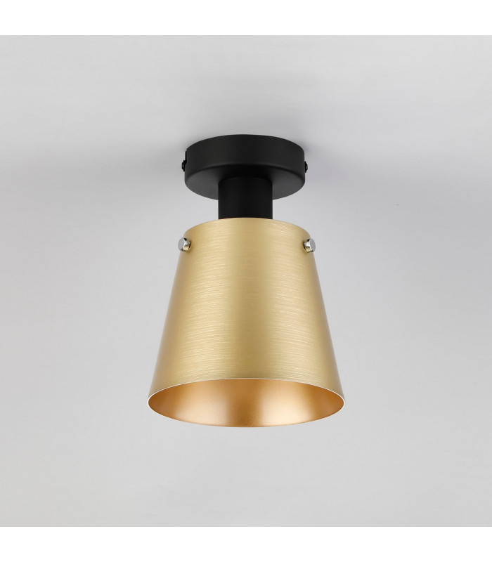 Greenport Ceiling Light 16cm x 14cm Shade 1 Light E27 Sand Black/Brass/Gold Metal Shade-7
