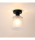 Greenport Ceiling Light 16cm x 14cm Shade 1 Light E27 Sand Black/Frosted White Glass Shade-3