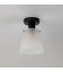 Greenport Ceiling Light 16cm x 14cm Shade 1 Light E27 Sand Black/Frosted White Glass Shade-7
