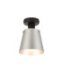 Greenport Ceiling Light 16cm x 14cm Shade 1 Light E27 Sand Black/Light Grey/Silver Metal Shade-1
