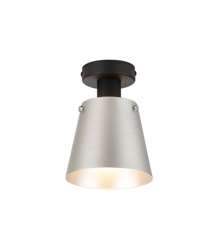 Greenport Ceiling Light 16cm x 14cm Shade 1 Light E27 Sand Black/Light Grey/Silver Metal Shade-1
