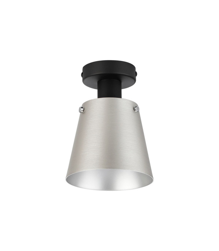 Greenport Ceiling Light 16cm x 14cm Shade 1 Light E27 Sand Black/Light Grey/Silver Metal Shade-4