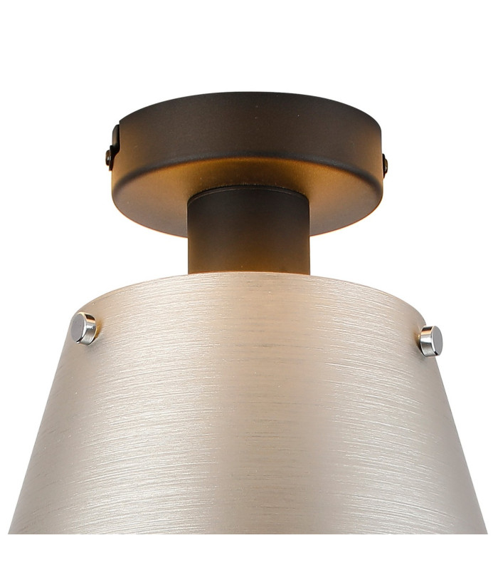 Greenport Ceiling Light 16cm x 14cm Shade 1 Light E27 Sand Black/Light Grey/Silver Metal Shade-5