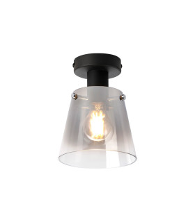Greenport Ceiling Light 16cm x 14cm Shade 1 Light E27 Sand Black/Smoke Faded Glass Shade-1