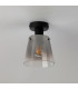 Greenport Ceiling Light 16cm x 14cm Shade 1 Light E27 Sand Black/Smoke Faded Glass Shade-7