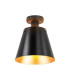Greenport Ceiling Light 23cm x 18cm Shade 1 Light E27 Sand Black/Black/Gold Metal Shade-1