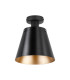 Greenport Ceiling Light 23cm x 18cm Shade 1 Light E27 Sand Black/Black/Gold Metal Shade-4