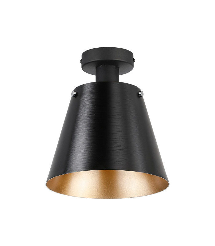 Greenport Ceiling Light 23cm x 18cm Shade 1 Light E27 Sand Black/Black/Gold Metal Shade-4