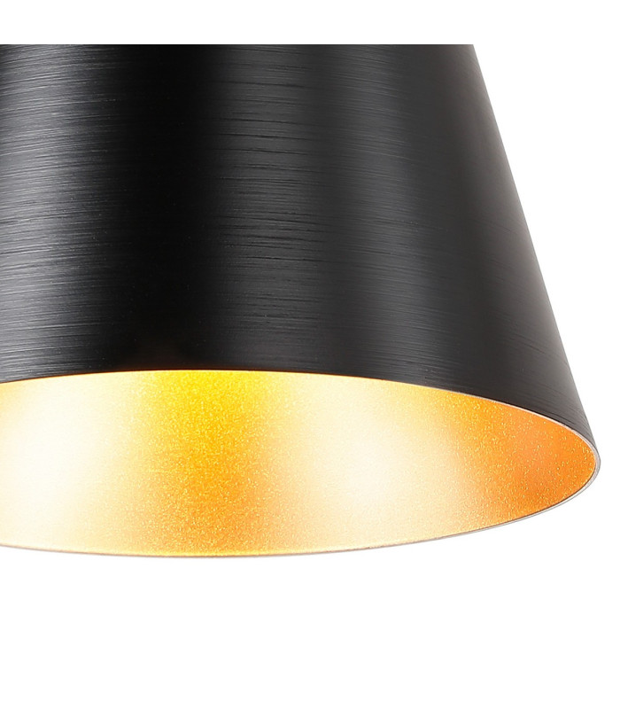 Greenport Ceiling Light 23cm x 18cm Shade 1 Light E27 Sand Black/Black/Gold Metal Shade-6