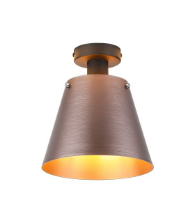 Greenport Ceiling Light 23cm x 18cm Shade 1 Light E27 Sand Black/Brown/Copper Metal Shade-1
