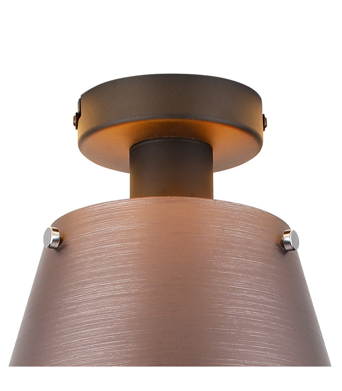 Greenport Ceiling Light 23cm x 18cm Shade 1 Light E27 Sand Black/Brown/Copper Metal Shade-5