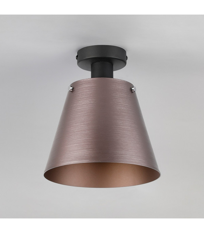 Greenport Ceiling Light 23cm x 18cm Shade 1 Light E27 Sand Black/Brown/Copper Metal Shade-7