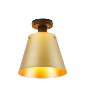 Greenport Ceiling Light 23cm x 18cm Shade 1 Light E27 Sand Black/Brass/Gold Metal Shade-1
