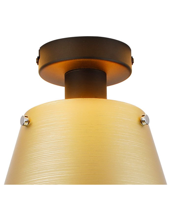 Greenport Ceiling Light 23cm x 18cm Shade 1 Light E27 Sand Black/Brass/Gold Metal Shade-5
