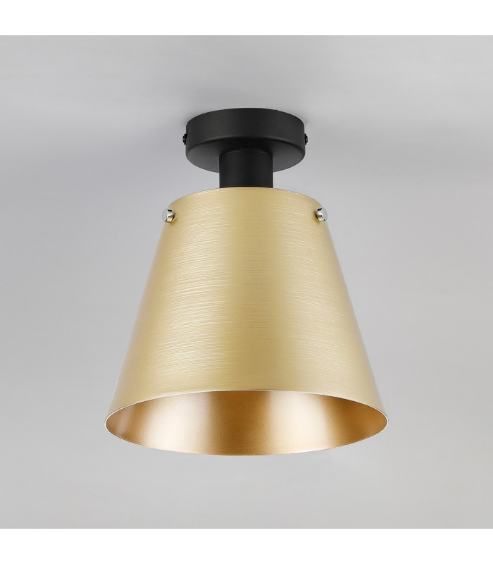 Greenport Ceiling Light 23cm x 18cm Shade 1 Light E27 Sand Black/Brass/Gold Metal Shade-7