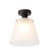 Greenport Ceiling Light 23cm x 18cm Shade 1 Light E27 Sand Black/Frosted White Glass Shade-1