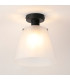 Greenport Ceiling Light 23cm x 18cm Shade 1 Light E27 Sand Black/Frosted White Glass Shade-3
