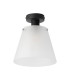 Greenport Ceiling Light 23cm x 18cm Shade 1 Light E27 Sand Black/Frosted White Glass Shade-4
