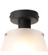 Greenport Ceiling Light 23cm x 18cm Shade 1 Light E27 Sand Black/Frosted White Glass Shade-5
