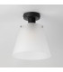 Greenport Ceiling Light 23cm x 18cm Shade 1 Light E27 Sand Black/Frosted White Glass Shade-7
